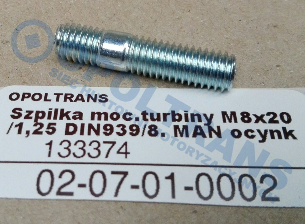Болт кріплення турбіни MAN M8x20 02-07-01-0002