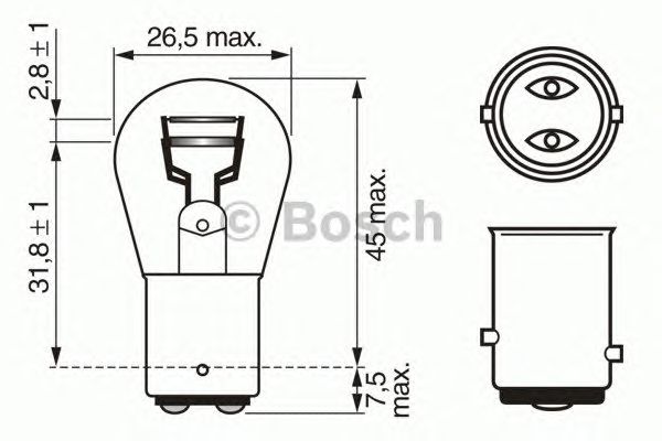Лампа P21/5W 12V  W-V 1 987 302 202
