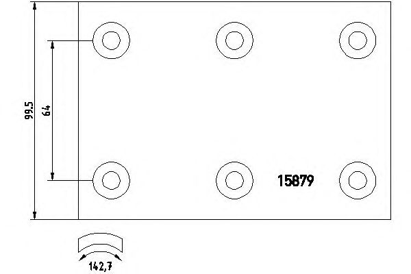 Накладки гальмівні MAN L01-02 329х100х18.5 2-ремонт 65001678N20A8