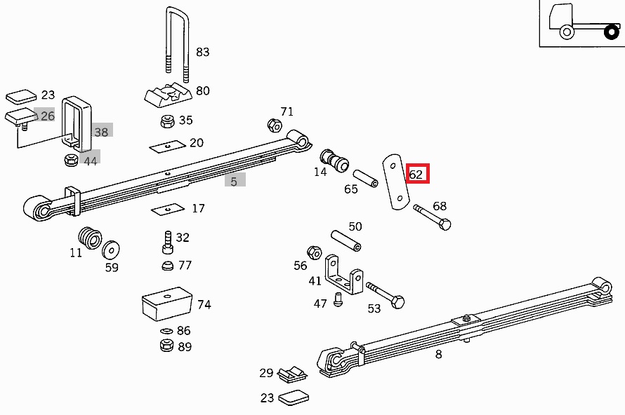 Серьга задней рессоры Mercedes Atego 815 6753250020