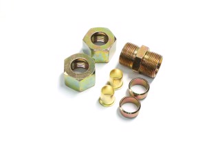 З'єднувач пневматичний D15-15 з затискною гайкою прямий М22х1.5 сталь RD 01.02.153