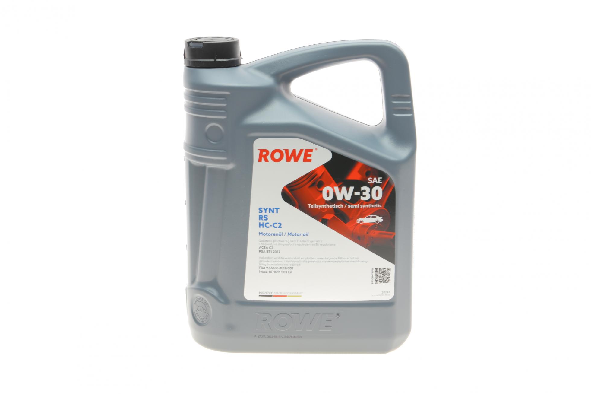 Олива моторна 0W30 HIGHTEC SYNT RS HC-C2 (5L) 20247-0050-99