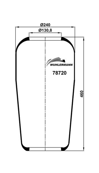 Пневмоподушка 720N MAN, Mercedes, Neoplan 78720