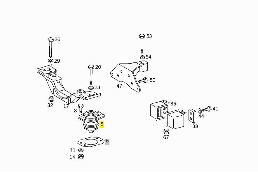 Подушка двигателя Mercedes 1117-1320 OM-366LA 6762400017