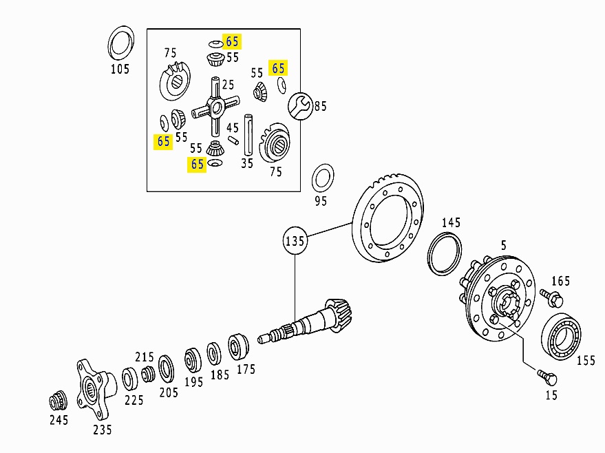 Шайба сателітова Mercedes 609D сферична 6683530024