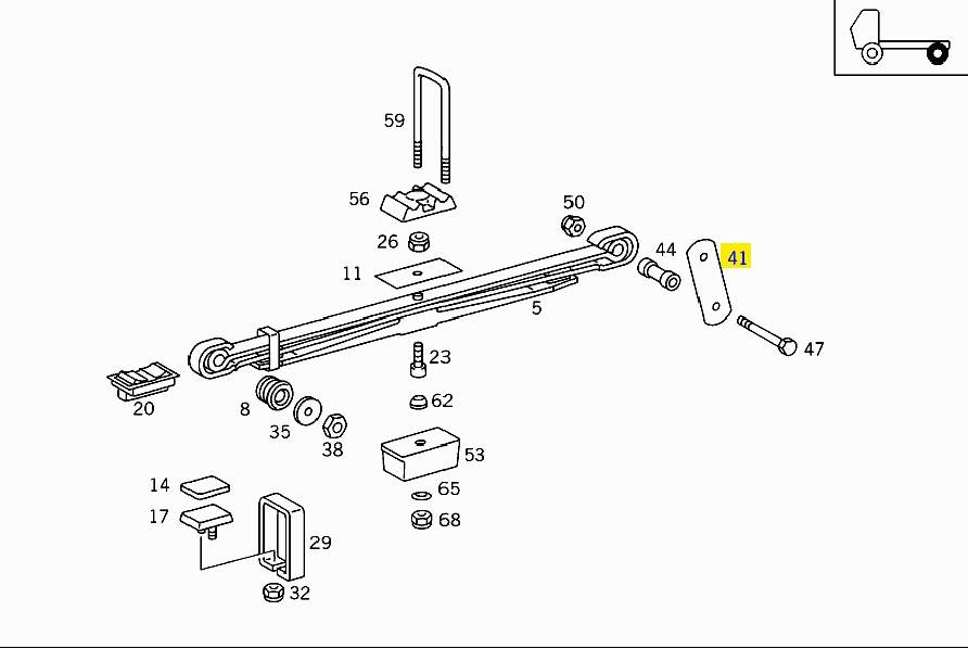 Серьга задней рессоры Mercedes 814 6733250620