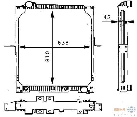 Радиатор Mercedes 1838  OM441LA 2203878