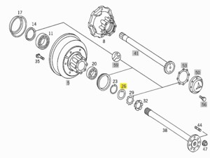 Прижимная шайба ступицы Mercedes Atego 823 задн 972 356 00 52