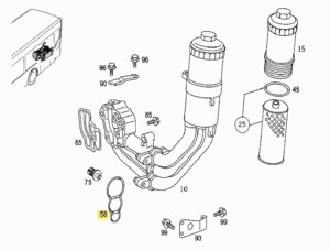 Прокладка корпус масляного фильтра Mercedes OM-906LA 000 180 00 79