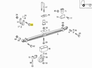 Болт рессоры M12x118 Mercedes 609D-814 передний N308765012007