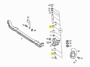 Ремкомплект шкворня Mercedes 207D-310D (игольчатый подшипник) 014 981 33 10