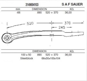 Рессора SAF, SAUER 88617200 01617200