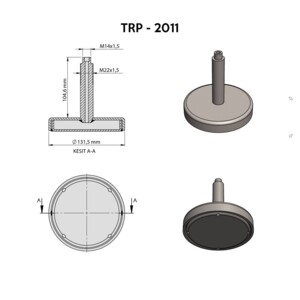 Крышка пневмоподушки 644N Mercedes O303-O345-O403 верхняя TRP-2011