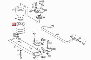 Стакан подушки 838N Mercedes 1320 6743200018