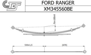 Рессора Ford Ranger; Mazda B 99-06 XM345560BE0019 Z/T