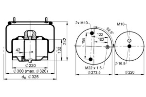 Пневмоподушка DAF XF/CF 13- правая 08-02-02-1668