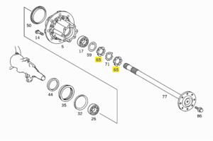 Гайка ступицы Mercedes Atego M70 задней 6753560026