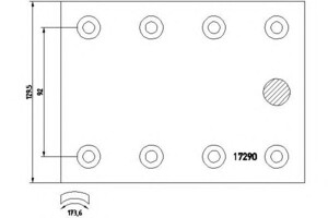 Накладки тормозные Mercedes 1114-1120 368x130 2-й рем. RL203220A8