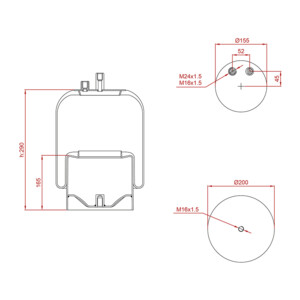 Пневмоподушка 4390NP02 Mercedes Actros со стаканом MD14390 K02