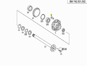 Шпилька колеса M14 Mercedes Vario заднего 668 401 00 71