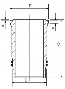 Гильза Mercedes OM-447LA STD d-128mm 2й сорт 14-456980-00