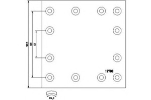Накладки тормозные MAN M2000 360x183x16.25 STD 19708 00