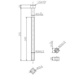 Болт рессоры M10x170 стяжной 3710002